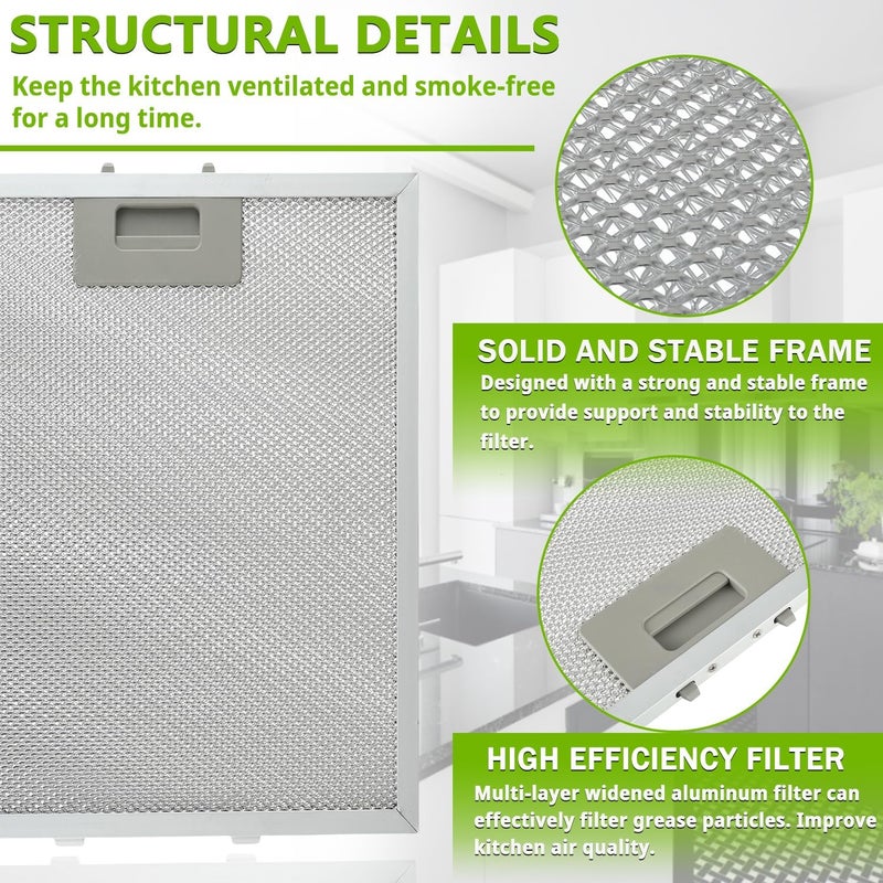 EPLZON W10169961A Range Hood Filter Replacement 5 Layer Aluminum Mesh Hood Grease Filter Fit for Whirlpool, Kitchen Aid, Jenn-Air Range Hoods(2PCS) - Image 3
